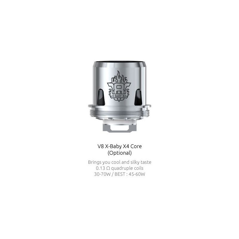 Résistances X4 pour TFV8 X-Baby par 3 - Smoktech
