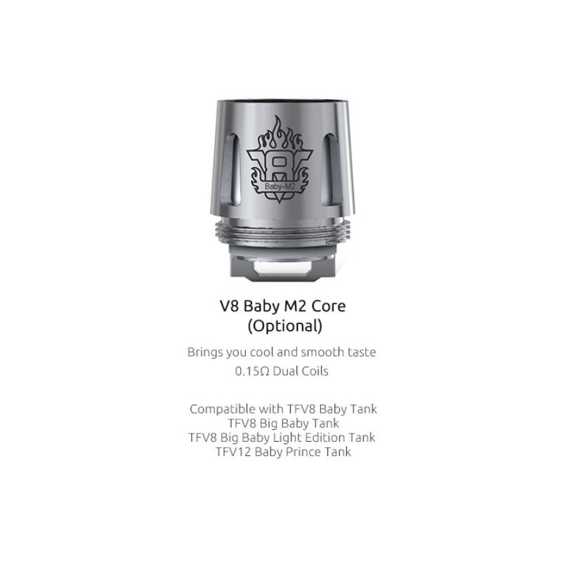 Résistances M2 - 0.15ohm pour TFV8 Baby par 5 - Smoktech