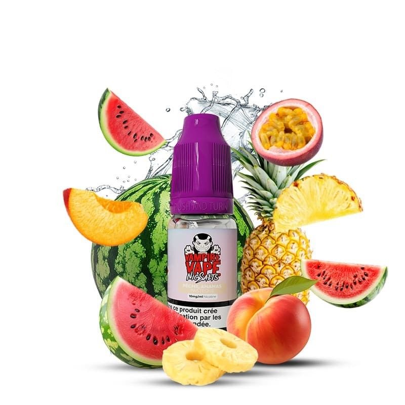 Pêche Ananas Pastèque 10ml - NicSalts - Vampire Vape
