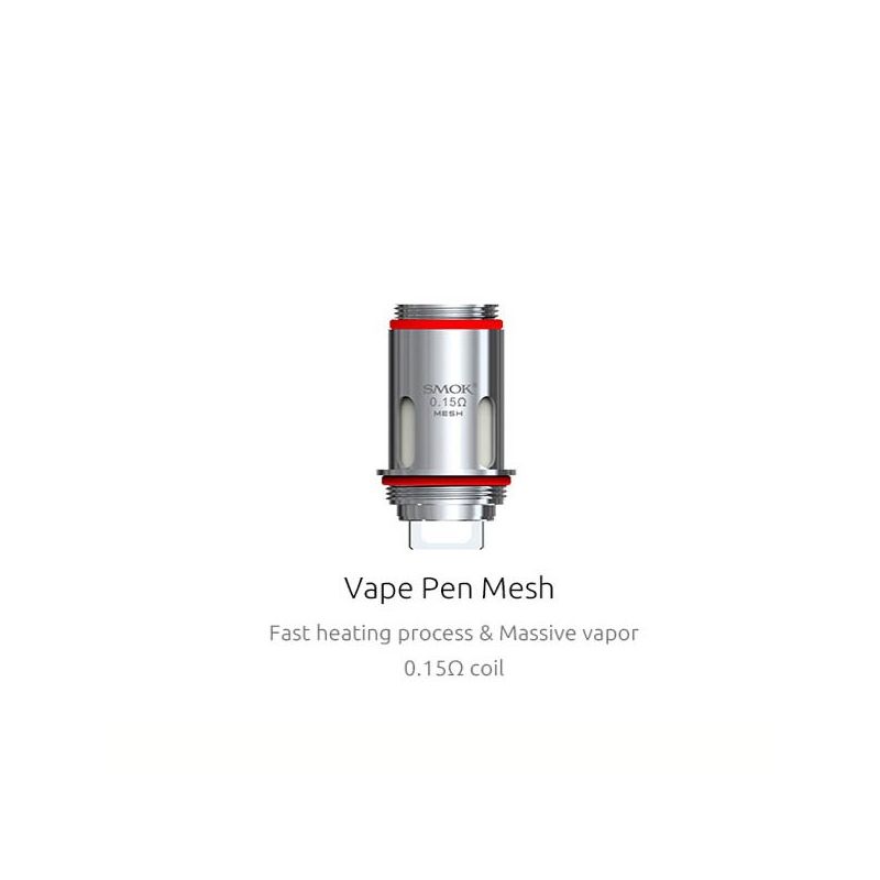 Résistances Mesh 0.15ohm pour Vape Pen par 5 - Smoktech
