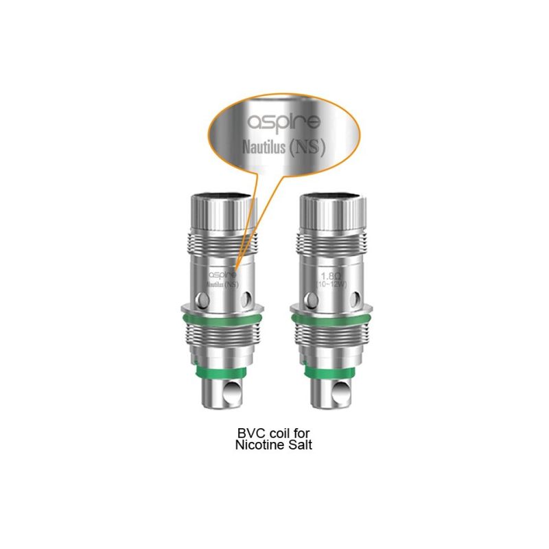 Résistances Nautilus NicSalt par 5 - Aspire - 1,8 Ohms
