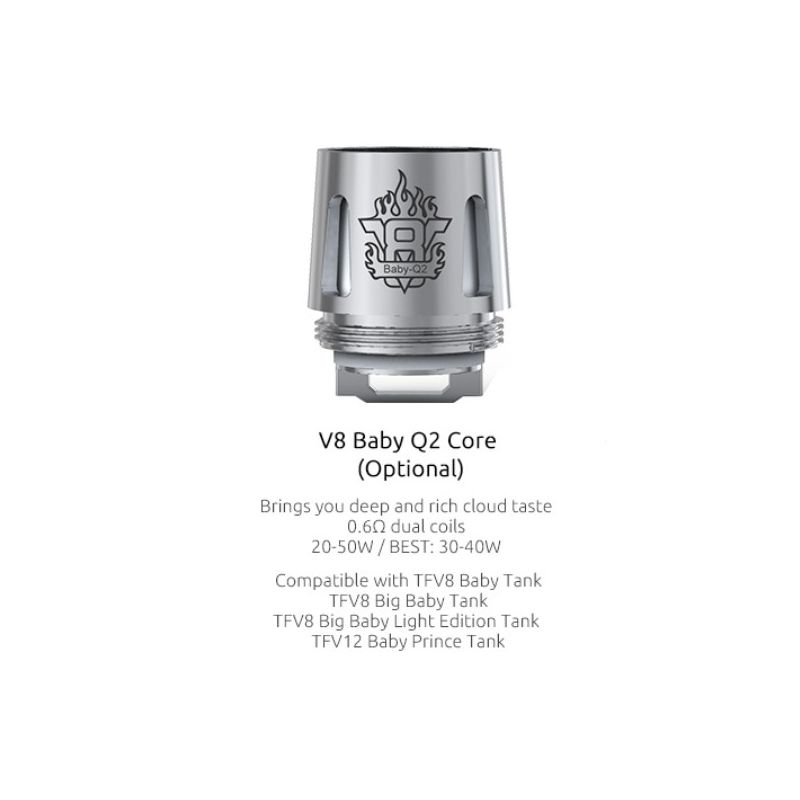 Résistances V8 Baby Q2 0.6ohm Par 5 - Smoktech - 0,6 Ohms
