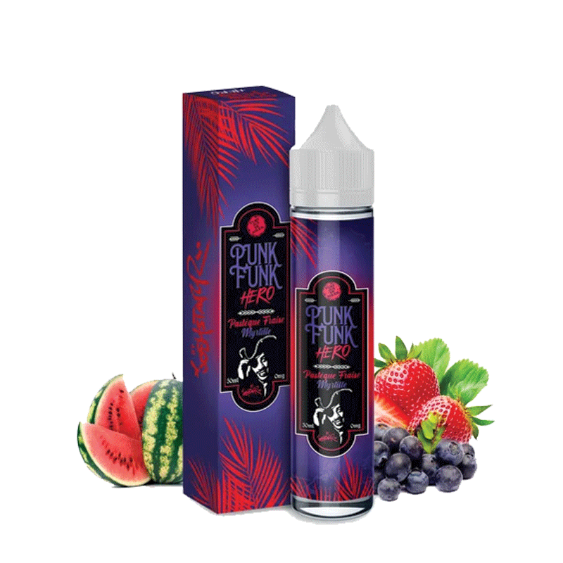 Pastèque Fraise Myrtille 50ml - Punk Funk Hero - 00mg