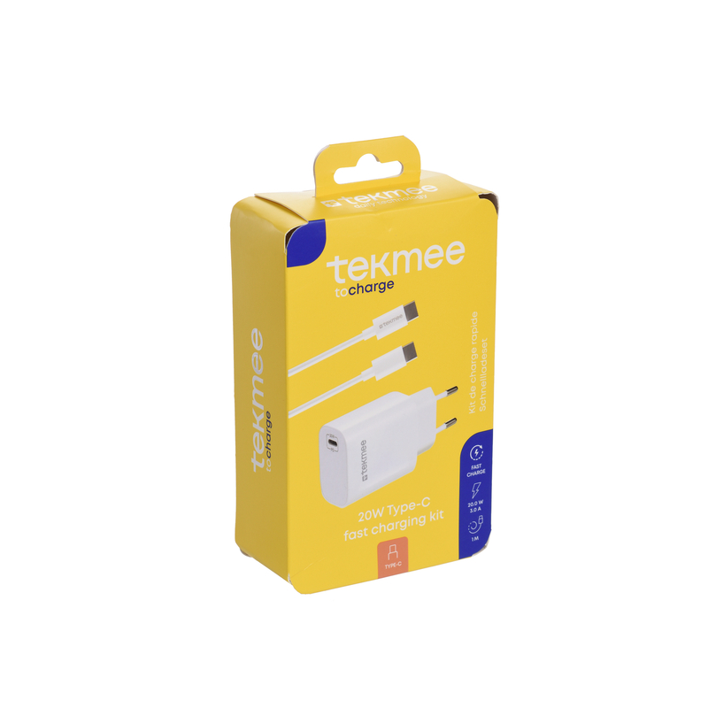 Kit Chargeur Type-C 3A 20W - Tekmee - White