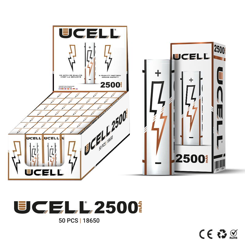 Accu 18650 2500mAh 30A - Ucell - 18650 - 2500mAh