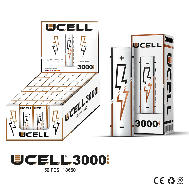 Accu 18650 3000mAh 30A - Ucell - 18650 - 3000 mAh
