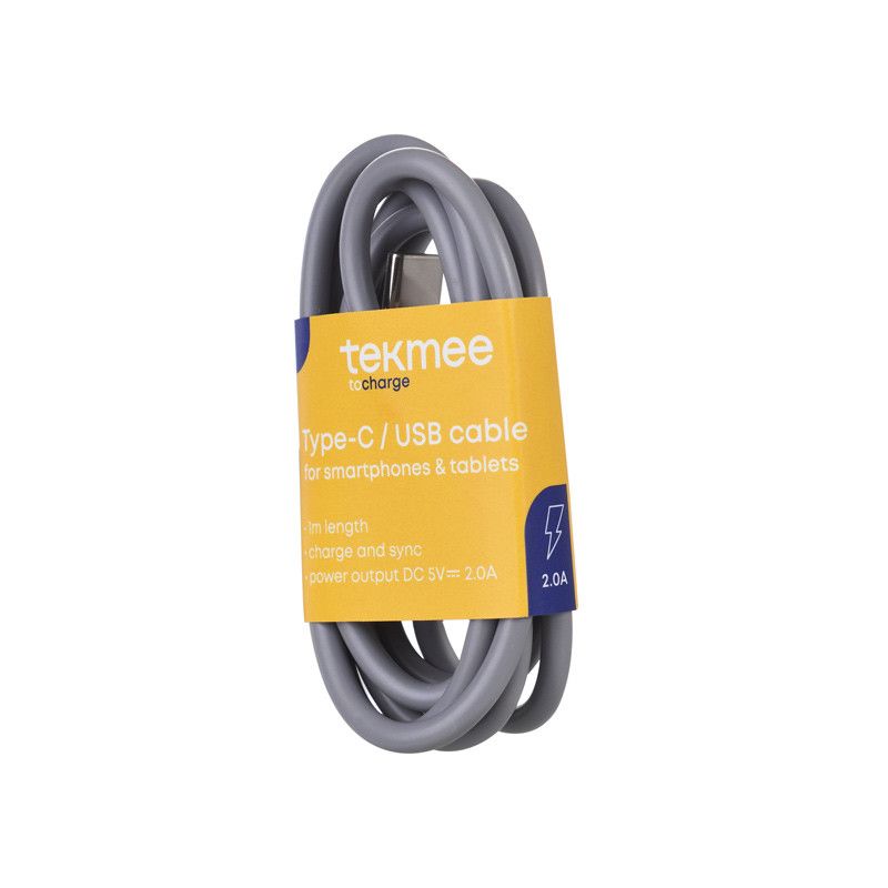 Câble de Charge USB vers Type-C 1m - Tekmee - Grey