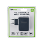 Prise Secteur 4 ports USB 4.8A - Tekmee - Black