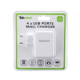 Prise Secteur 4 ports USB 4.8A - Tekmee - White